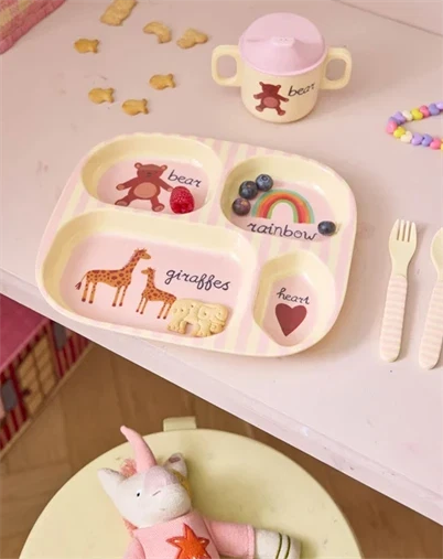 Rice Kids - Baby Spisesæt - Pink 